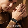 thumbnail image 2 of Men’s Vintage Quartz Watch Rectangular Dual-Dial Design with Dual Time Zone,Waterproof Man Watch with Leather Strap, Perfect for Travel & Business, 2 of 7