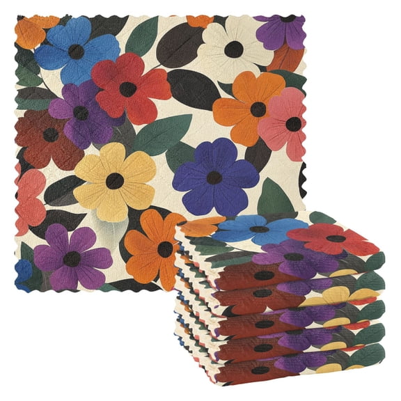 Yayeee 6 Pack Kitchen Dish Cloths for Washing Dishes Soft Absorbent Microfiber Towels, Large Colorful Flowers Pattern