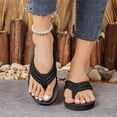 thumbnail image 6 of BADHUB Women's Casual Non slip Flat Bottom Flip Flops Comfortable Soft Bottom Summer Vacation Flat Flip Flops Black 39, 6 of 6