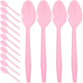 thumbnail image 3 of 100 Pcs Durable Pink Plastic Dessert Spoons for Daily Use Party Tableware Lightweight and Portable, 3 of 5