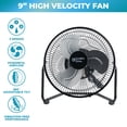 thumbnail image 2 of Ventilador de suelo Comfort Zone Cradle, 23 cm, 3 velocidades, inclinación 180° CZHV9B, 2 of 7