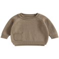 thumbnail image 1 of Baby Girl Boy Knit Pullover Sweater Fall Winter Warm Sweatshirt Tops with Pocket, 1 of 6