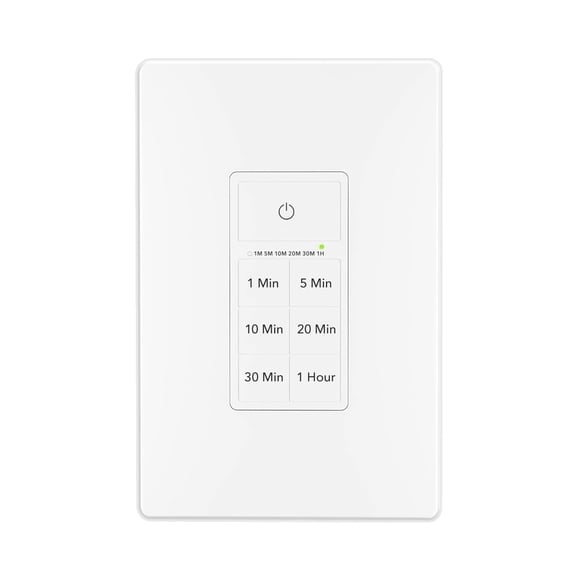 Interruptor temporizador BN-LINK 1-60 min, cable neutro, 125 V, blanco