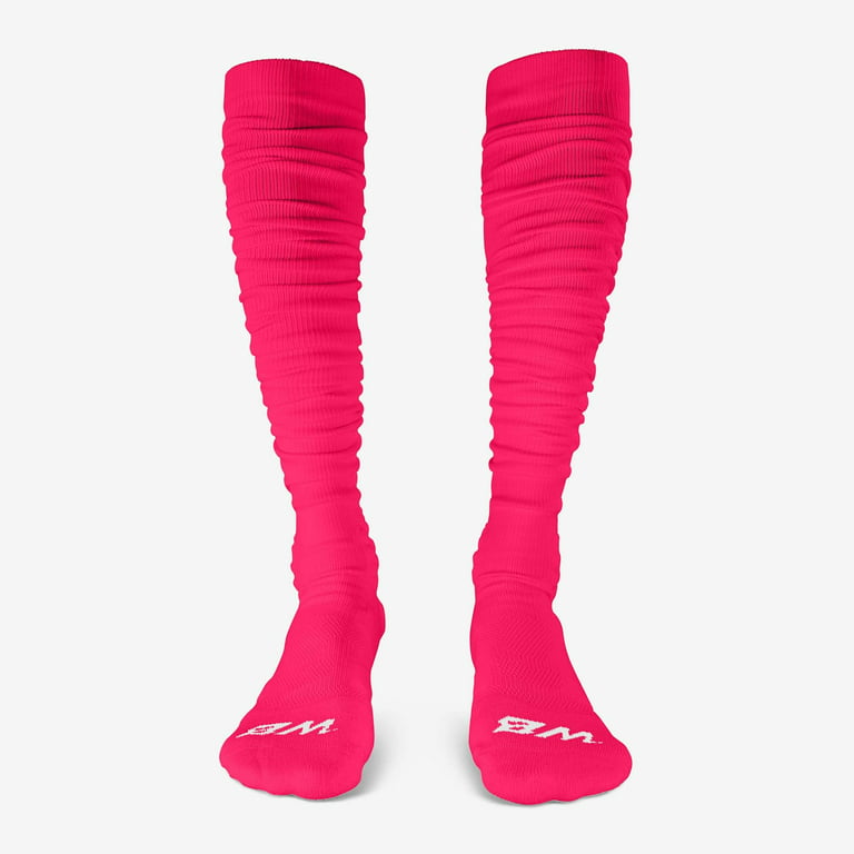 We Ball Sports Scrunch Football Socks, Extra Long Padded Sports Socks for  Men & Boys (Pink)