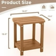 thumbnail image 3 of Adirondack Square Outdoor Side Table,2-Tier Storage Patio Side Table, HDPE End Tables for Backyard Pool Porch Garden Lawn BrownRed, 3 of 15
