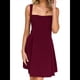 thumbnail image 2 of Vestido Mini Sin Mangas para Mujer (2025), Escote Cuadrado, Espalda Descubierta y Lazo Vestido de Fiesta Corto Vino Tinto M, 2 of 10