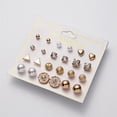 thumbnail image 4 of Pendientes Doce Pares de Pendientes Pendientes Señoras Cristal Perla Juego Pendientes, 4 of 7