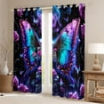 thumbnail image 2 of Feelyou Butterfly Skull Curtains Pack of 2 (42x84 Each), Valentines Day Rose Curtains Blackout, Gothic Romantic Theme Bedroom Curtains, Black Out Curtains Decor, 2 of 6