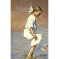 thumbnail image 2 of Potthast, Edward Henry 10x14 Gold Ornate Wood Framed with Double Matting Museum Art Print Titled - Wading at the Shore, 2 of 4