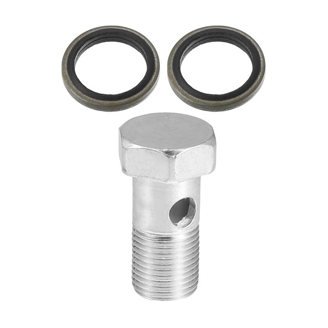 Unique Bargains 1 Set Car Brake Line Fitting Adapter 1.38' Length M14x1.25 Brake Line Thread Single Hollow Bolt