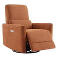 thumbnail image 5 of CHITA Electric Power Recliner Swivel Glider Set of 2, Upholstered Faux Leather Nursery Chair Living Room Reclining Sofa Chair, Terracotta, 5 of 17