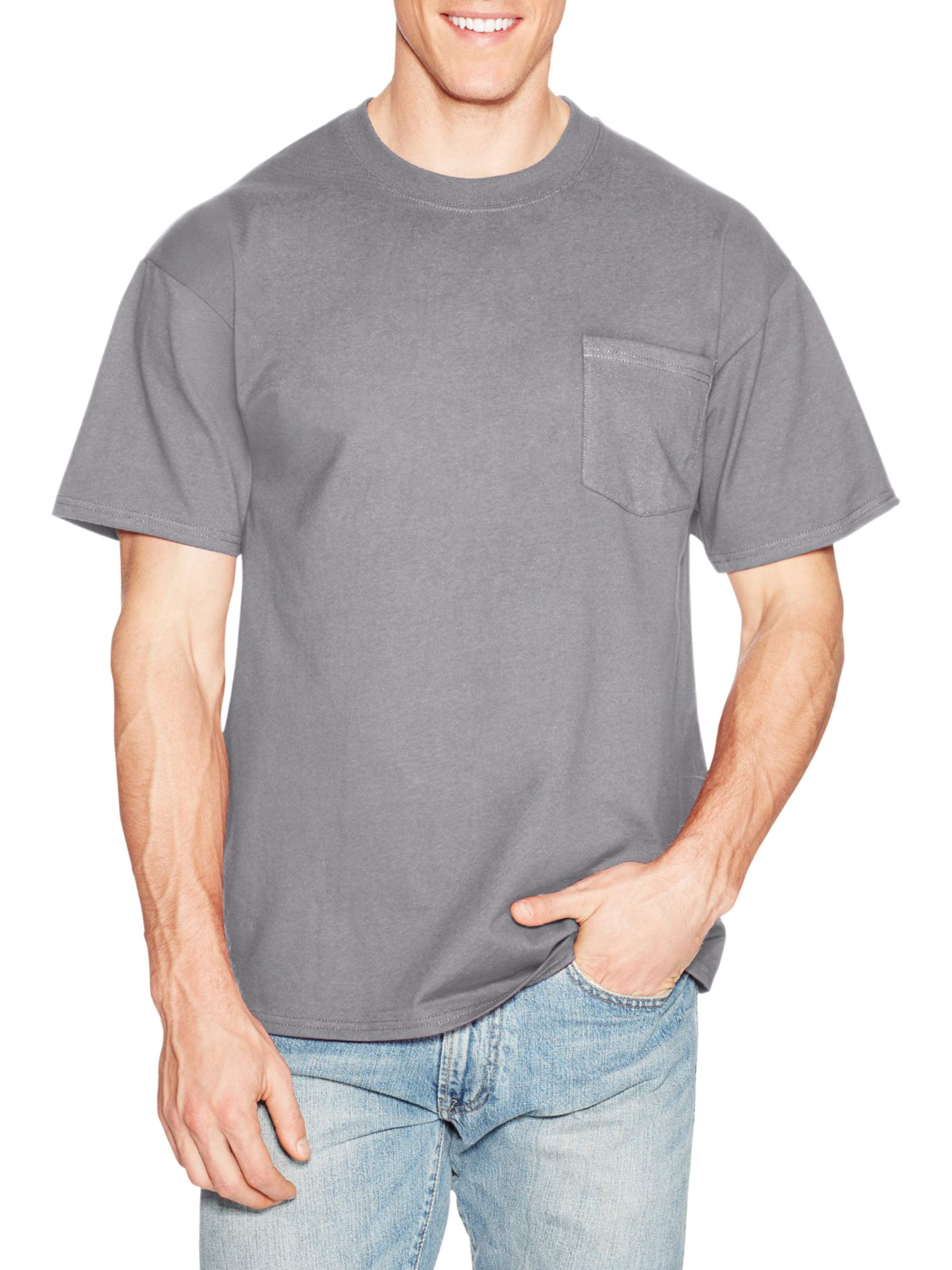 Hanes Hanes Men's Premium BeefyT Short Sleeve TShirt With Pocket, Up to Size 3XL Walmart