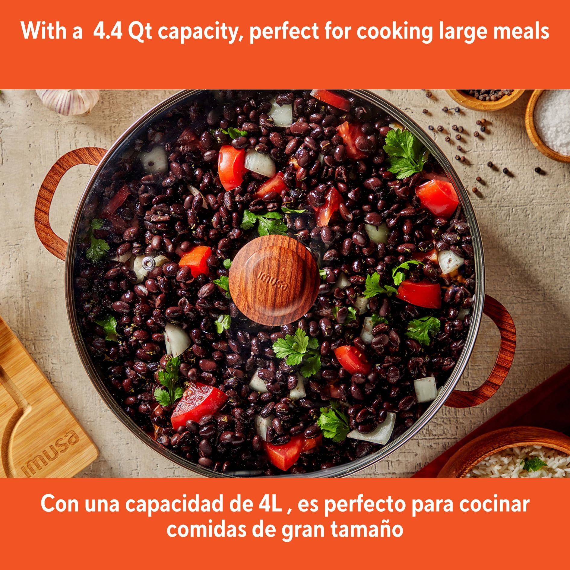 IMUSA 4.4qt Black Stone Aluminum Speckled Nonstick Caldero IMUSA 4.4qt Black Stone Aluminum Speckled Nonstick Caldero