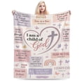 thumbnail image 4 of Christian Gifts for Women, First Communion Gifts , Baptism Gifts , Inspirational Religious Gifts for Women with Bible Verse, I Am of God Throw Blanket 60x50, 4 of 4