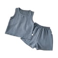 thumbnail image 3 of Toddler Baby Boy Clothes Short Sleeve Color Block Sweatshirt Top Drawstring Pants Set 2pcs Summer Outfits 6-12 Months 12-24 Months 2t 3t 4t 5t 6t 7t Children(Light Blue,7-8 Years), 3 of 6