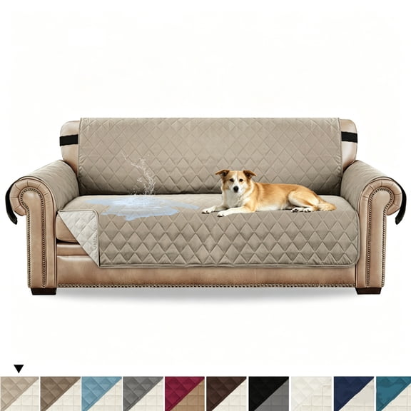 Reversible 100% Waterproof Sofa Cover Non Slip Couch Cover Machine Washable Slipcover Leakproof Furniture Protector for Dogs Kids Pets