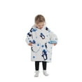 thumbnail image 3 of Oversized Wearable Blanket Hoodie For Adult Kids - Big Hooded Sherpa Junior Sweatshirt With Front Pocket, 3 of 5
