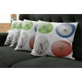 thumbnail image 5 of Ambesonne Japanese Throw Pillow Cover 4 Pack, Flowers over Umbrellas, 16", Multicolor, 5 of 5