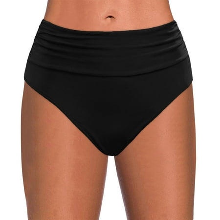 RUTAYY Women Vintage Flower Print Hight Waist Bikini Bottom Swimwear Briefs Beach Bikini Bottom Side Tie Thong Bathing Swimbottom Pool Beachwear
