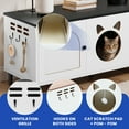thumbnail image 4 of ModFusion 2-in-1 Cat Litter Cabinet with Scratching Post, Double Doors, Pom-Pom Balls, Black & White, 4 of 10