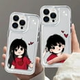 thumbnail image 6 of CaseCaca Cute Couple Cartoon Clear Phone Case Set for iPhone X/11/12/13/14/15/16 Pro Max - His & Hers Matching TPU Protective Covers, 6 of 6