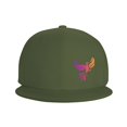thumbnail image 3 of DouZhe Flat Brim Cap Snapback Hat, Animal Bird Phoenix Prints Adjustable Green Adult Baseball Cap, 3 of 6