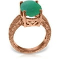 thumbnail image 2 of Galaxy Gold 14K Solid Rose Gold Ring with Natural Oval Emerald, Size 5.5, 5.5-11 Sizes, May Birthstone, Symbol of Harmony, 2 of 4