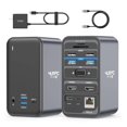 thumbnail image 1 of 4Urpc Estación De Acoplamiento Usb C Doble Monitor Doble Hdmi Usb C Dock Estación De Acoplamiento Para Computadora Portátil Con 2 Puertos Hdmi Vga 7 Usb 65W Adaptador De Corriente Ethernet Sd/Tf Audio, 1 of 5