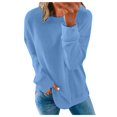 thumbnail image 1 of Chemises de Compression à Manches Longues pour Femmes à Col Rond Uni Plus Sweat-Shirt Oversize Pulls Coupe Ample à la Mode des Hauts Légers pour les Femmes de Grande Taille Gris M, 1 of 5