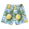 thumbnail image 7 of FORMRS Boys Swim Trunks Quick Dry Mesh Liner Boardshorts Sizes XS-XL, Cartoon Plaid Lemon, 7 of 7