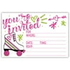 Roller Skate Party Invitations (20 Count) with Envelopes