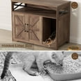thumbnail image 2 of VEANERWOOD Cat Litter Box Enclosure with Cat Scratch Pad,Hidden Cat Washroom Furniture with Entry Open Compartment,Rustic Brown, 2 of 7