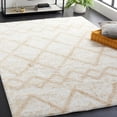 thumbnail image 2 of SAFAVIEH Berber Shag Phyliss Trellis Area Rug, Ivory/Beige, 5'5" x 7'7", 2 of 8
