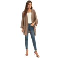 thumbnail image 6 of Grace Karin Women's Open Front Cardigan Oversized Waffle Knit Long Batwing Sleeve Sweaters with Pockets,Light Coffee, 6 of 7