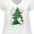 thumbnail image 4 of Inktastic Kawaii Cats Christmas Tree Women's Plus Size V-Neck T-Shirt, 4 of 5