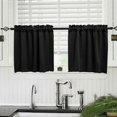 thumbnail image 4 of 2Pcs Blackout Valance Thickened High Shading Solid Color Kitchen/Bathroom Soft Silky Stylish Window-hy, 4 of 5