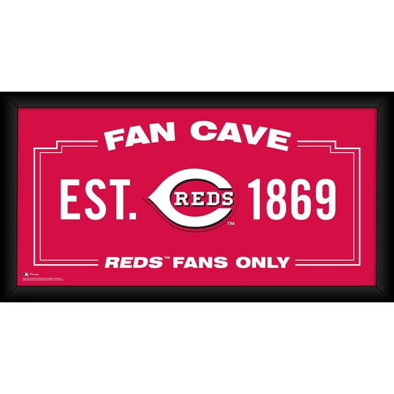 Cincinnati Reds Framed 10" x 20" Fan Cave Collage