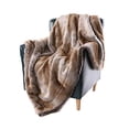 thumbnail image 3 of BATTILO HOME Luxury Faux Fur Warm Elegant Cozy Throw Decorative Blanket Bed Sofa Blanket (Brown, 50"x60"), 3 of 5