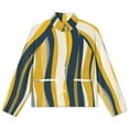 thumbnail image 4 of Jackets for Women Winter Coat Jackets Flannel Stand Collar Jacket(Abstract Wavy Yellow Blue Lines,Size:S-4XL), 4 of 7