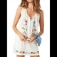 thumbnail image 2 of Blusas Bordadas con Flores para Mujer, Cuello en U, Flecos y Lazo Frontal, Camisetas Sin Mangas Holgadas Estilo Bohemio . L, 2 of 7