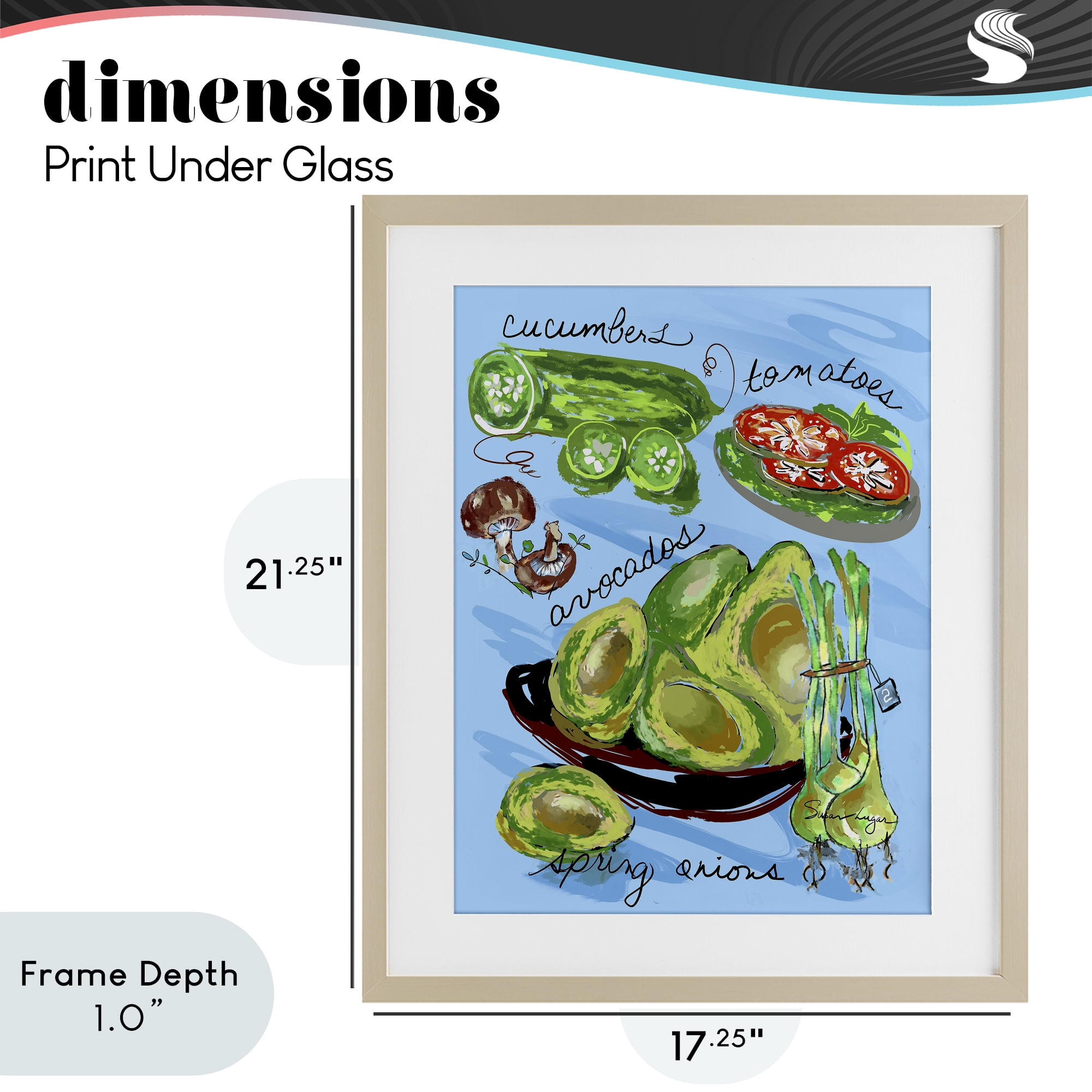 Stupell Industries Fresh Produce Collection Birch Framed Print Under Glass, design by Susan Lugar