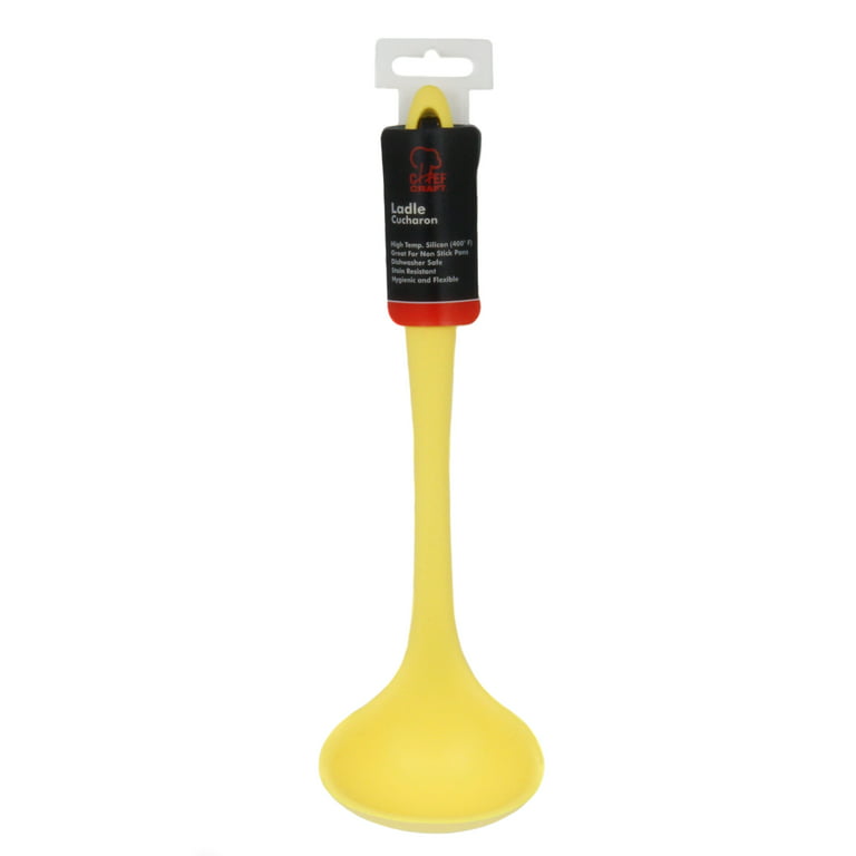 Chef Craft Premium Silicone Cooking Ladle, 11.25 inch, Yellow 