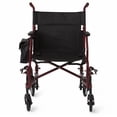 thumbnail image 6 of Medline Lightweight Steel Transport Chair, Folding Chair is Portable,  300 lb Weight Capacity, 19 inch Seat, Red, 6 of 6