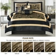 thumbnail image 3 of Lanco Arielle Plants 7-Piece Short Plush Print Comforter Set, Color Bronze, Bed Size Queen, Matching Bedskirt, Pillows & shams, 3 of 7
