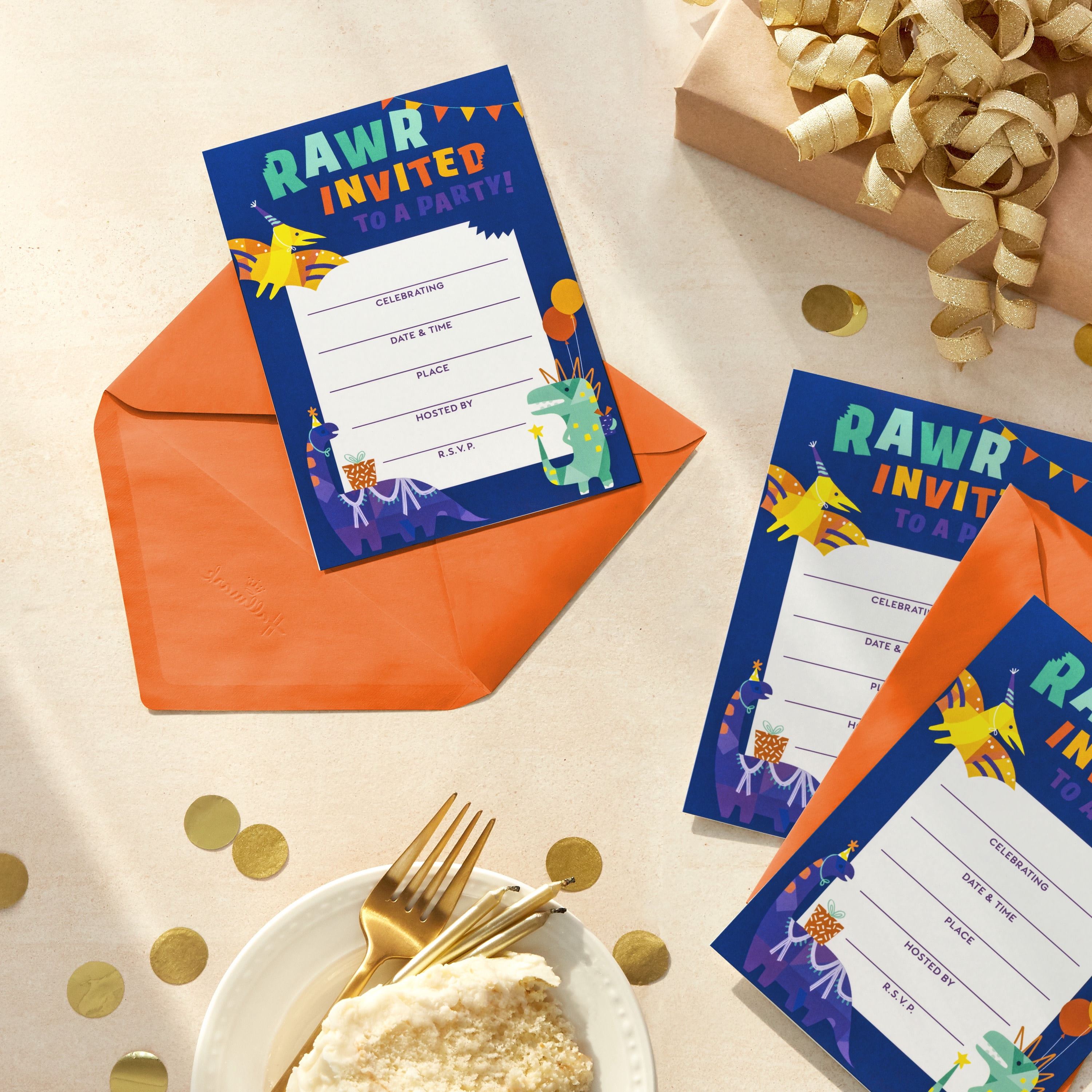 Hallmark Fill-in-the-Blank Kids Party Invitations (Dinosaur Party), Pack of 10