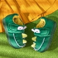 thumbnail image 4 of MUCHENGGIFT Baby Toddler Boys Girls House Slipper Non Skid Fuzzy Cartoon Dinosaur Kids Indoor Bedroom Shoes, 4 of 7