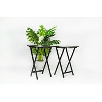 2-Set Mainstays Modern Indoor Folding Tray Table Set (4-Colors) only