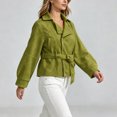 thumbnail image 7 of Enjoytime Cropped Jackets for Women Long Sleeve Notch Lapel Belted Short Trench Coat Fall Fashion Trendy Work Casual Outerwear, 7 of 7