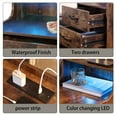 thumbnail image 4 of Nightstands Set of 2 with Charging Station Modern Bedside Table and LED Lights, 4 of 8