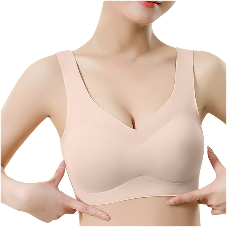 VEKDONE Women Bras Clearance Sale Women Full Cup Coverage Non Underwire  Lace Comfort Bralette Push up Bra Everyday Bra Clearance Beige,XXL
